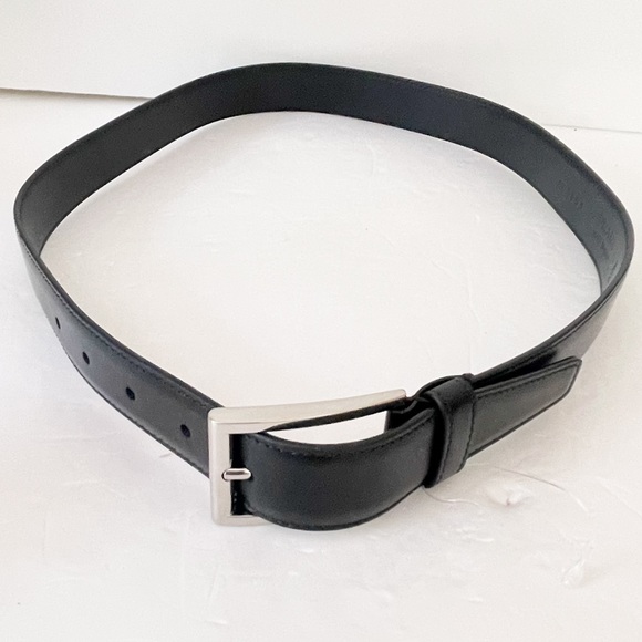 Prada Other - Prada Men’s Black Leather Silver Buckle Belt Size 32